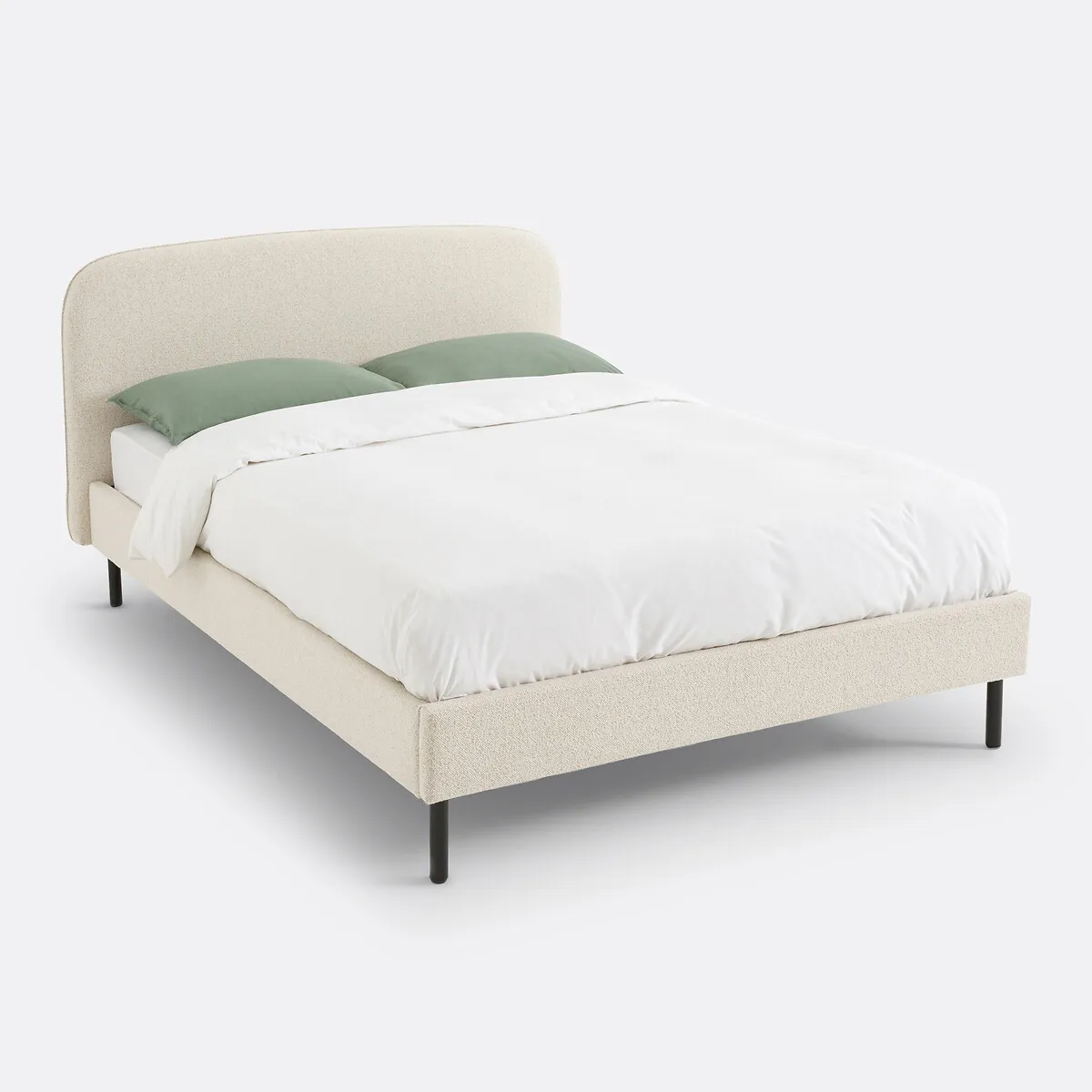 Lit Rembourré Tissu Bouclette Avec Sommier, Conto