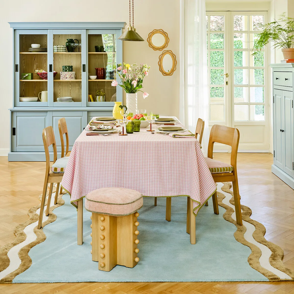 Nappe Motif Vichy Tissé Teint Coton/lin Trattoria — vue 3