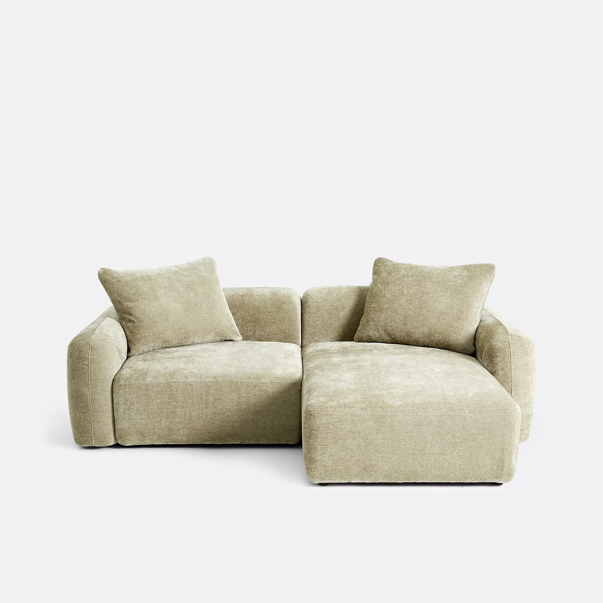 Canapé Modulable, D'angle Droit, Avec Méridienne, En Chenille Épaisse, AMAD