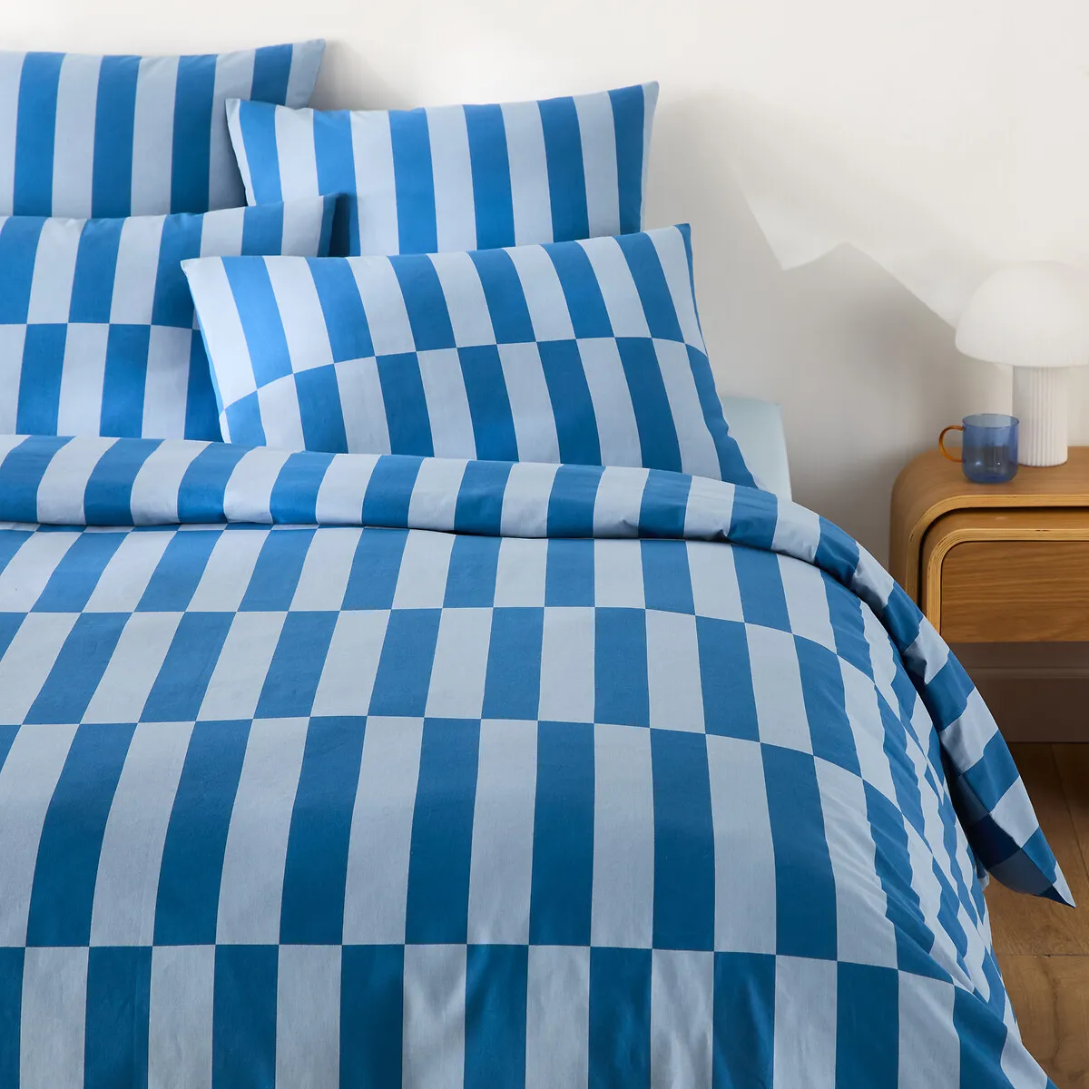 Housse De Couette 50% Coton Recyclé, TABAKA BLEU