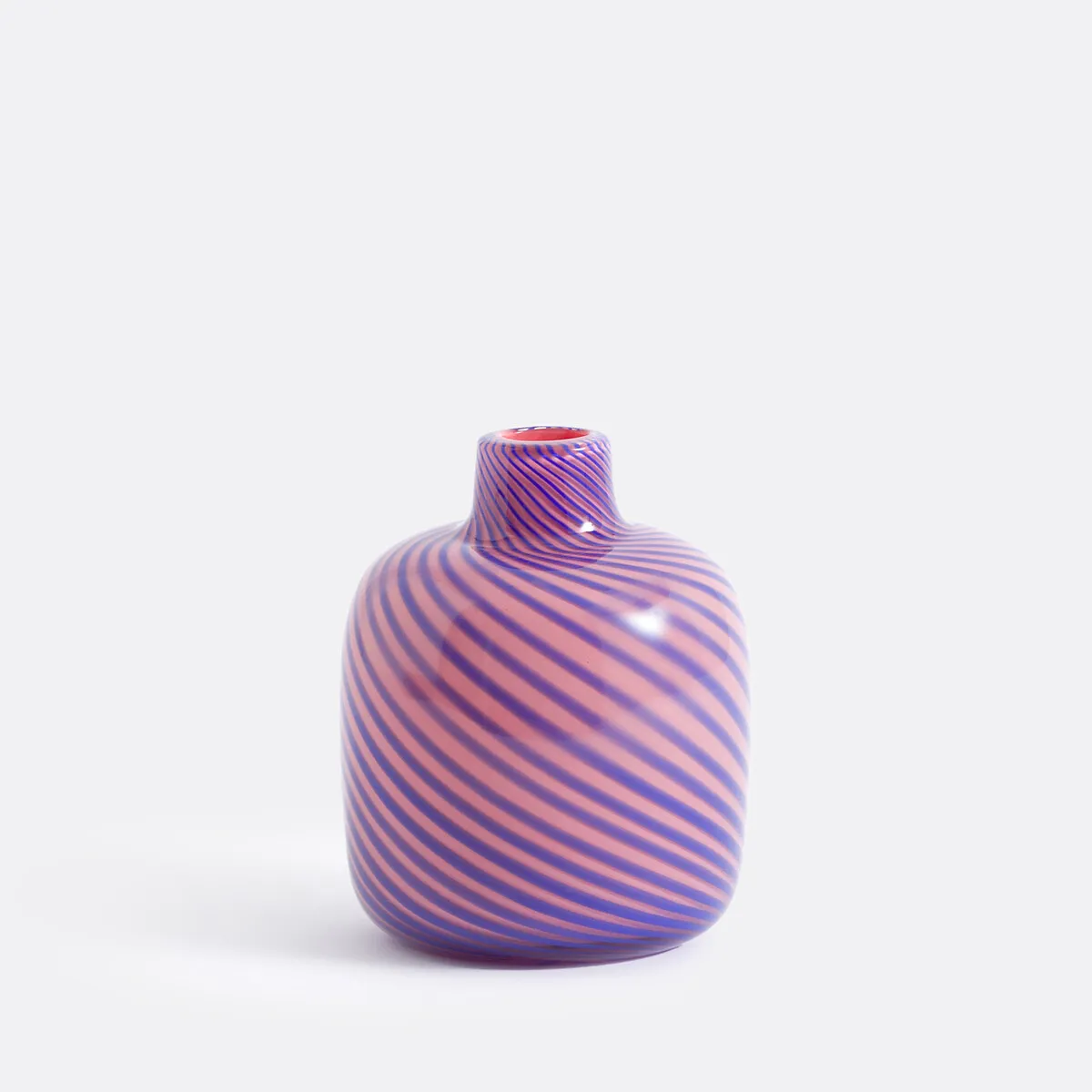 Vase En Verre À Rayures, H16 Cm, Olios