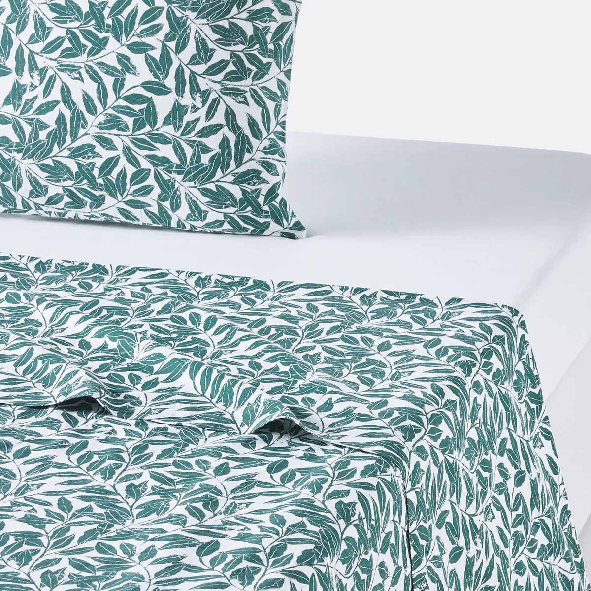 Drap Plat Coton Lavé, Feuillage