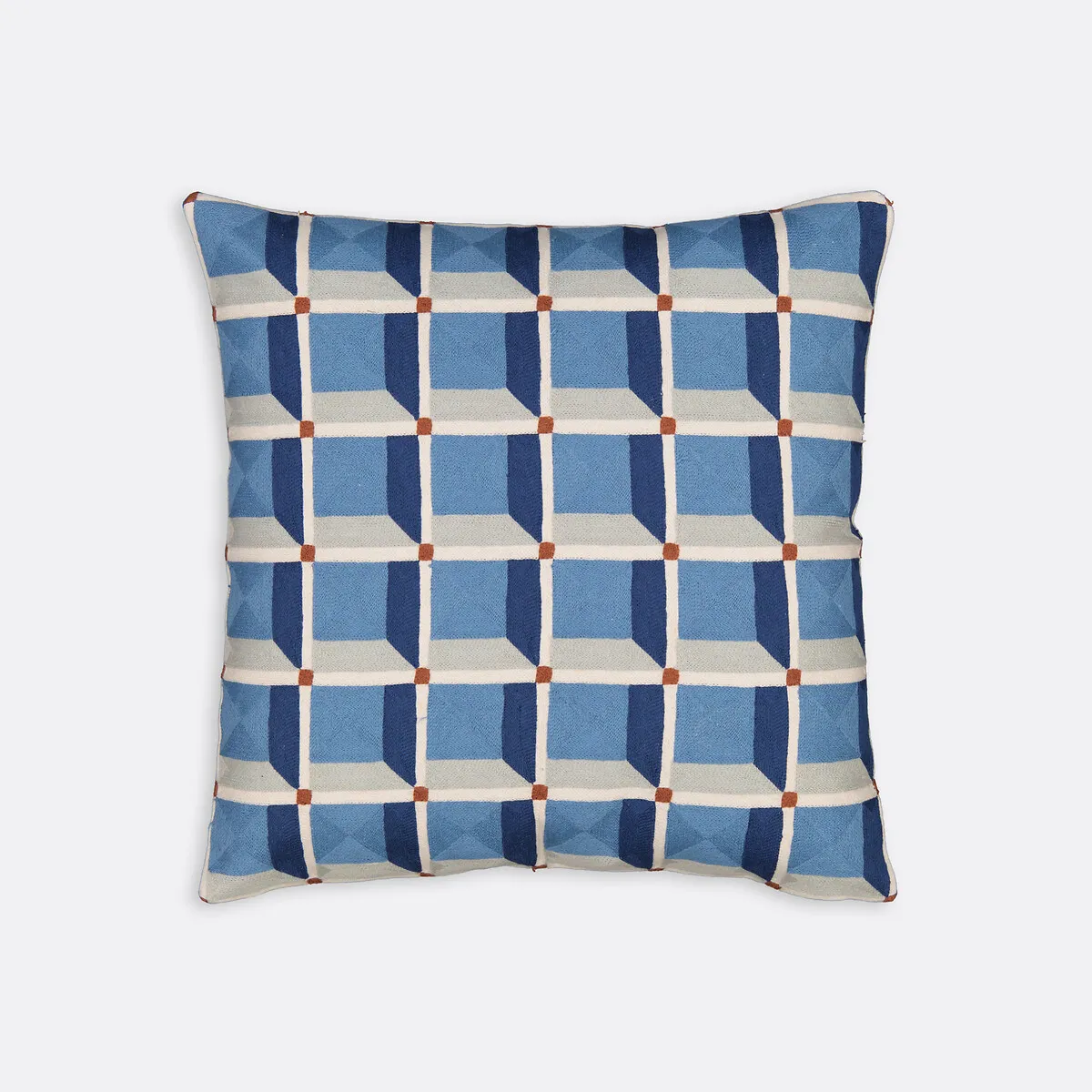 Housse De Coussin 45x45 Cm, Coton Brodé, Mauro