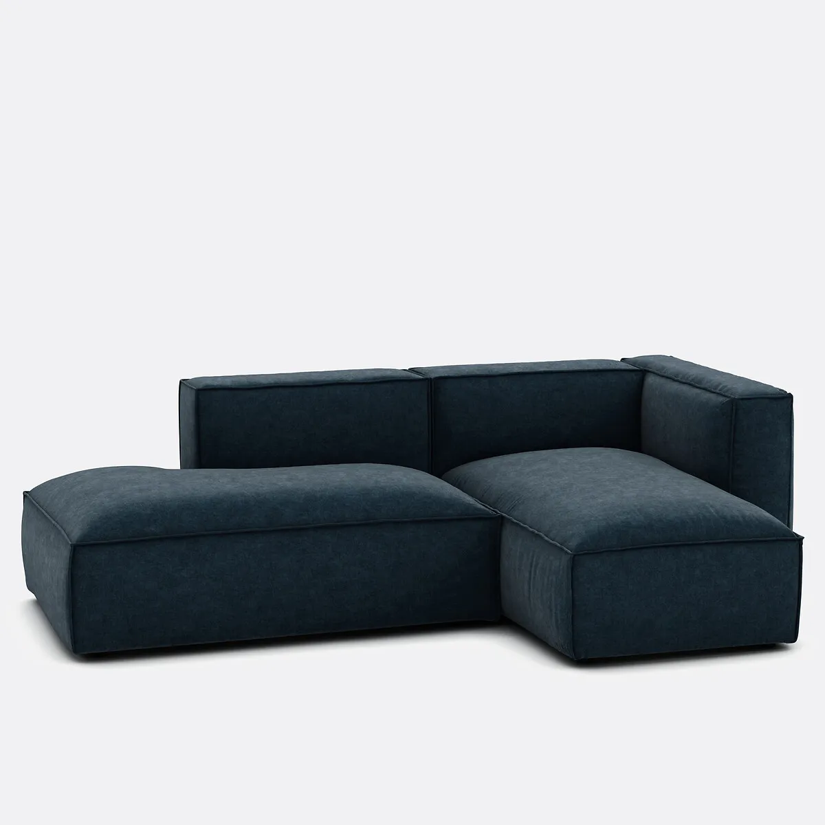 Canapé Modulable D'angle Droit, En Velours Texturé, SEVEN — vue 3