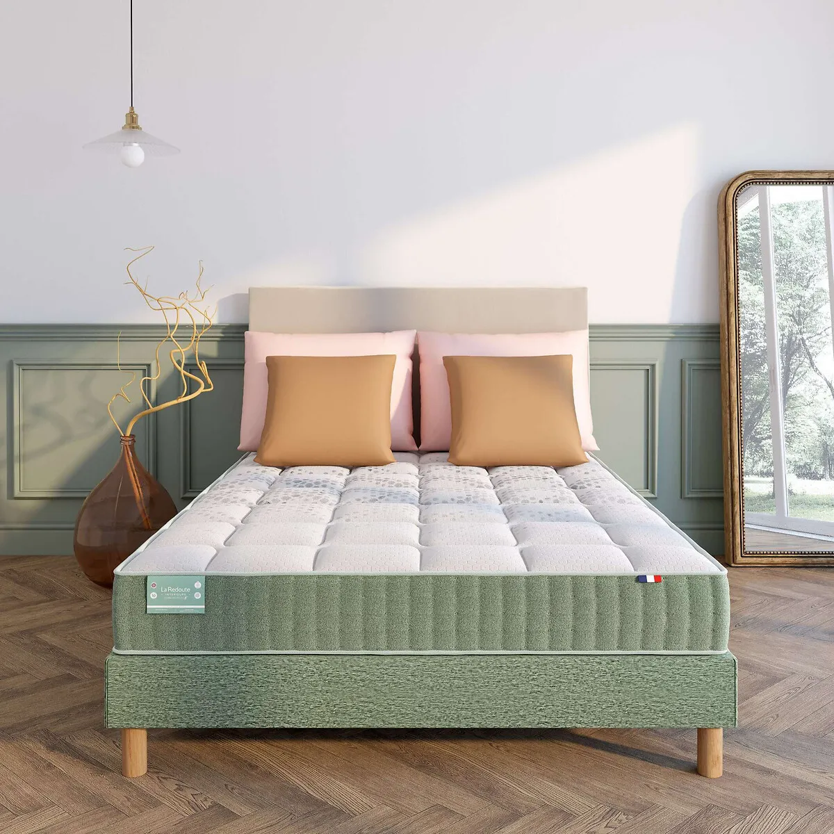 Matelas Dos Sensible, 672 Ressorts, 7 Zones, Soutien Ferme, Accueil Moelleux