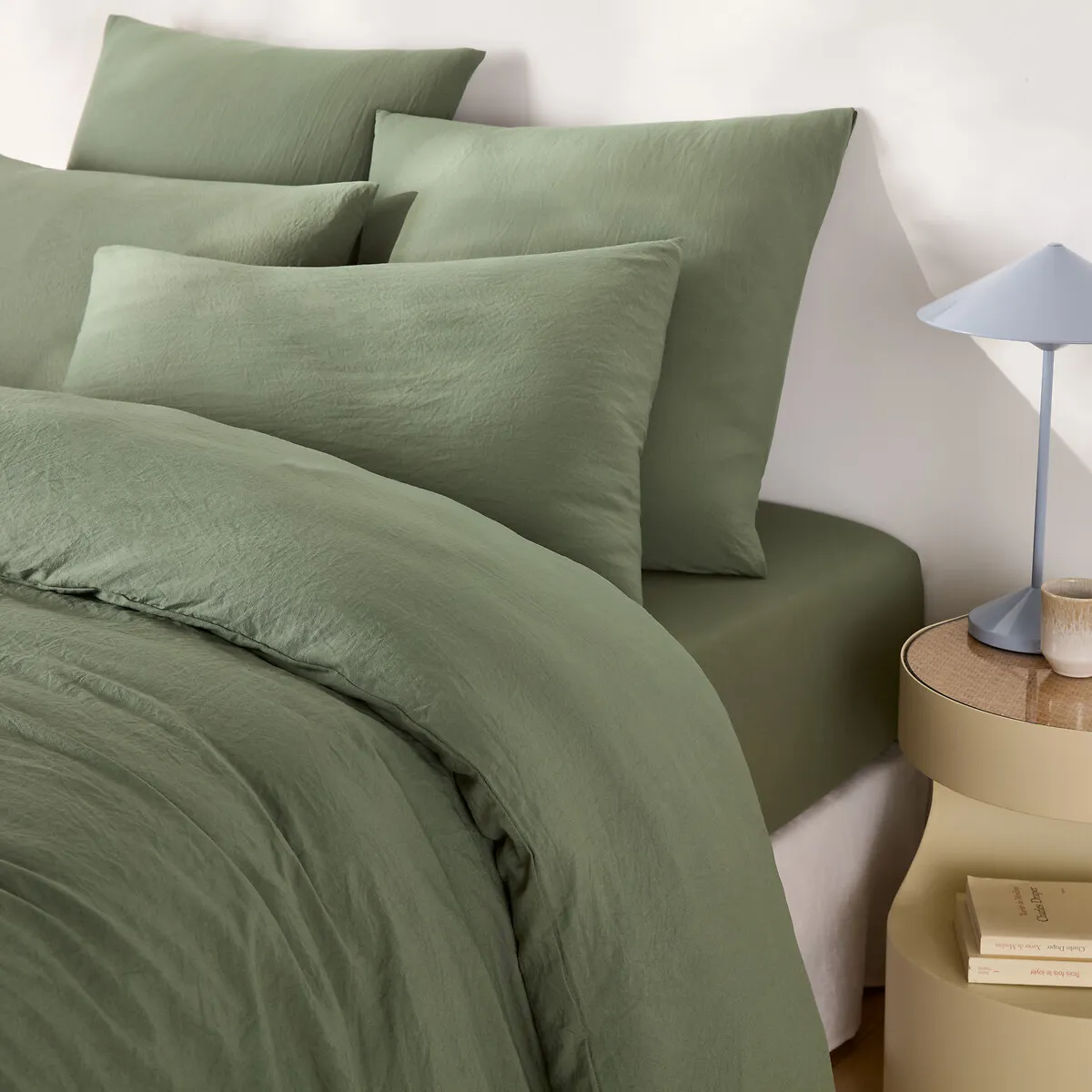 Drap-housse En Microfibre Lavée, Polyester Recyclé, Bonnet 30 Cm — vue 3