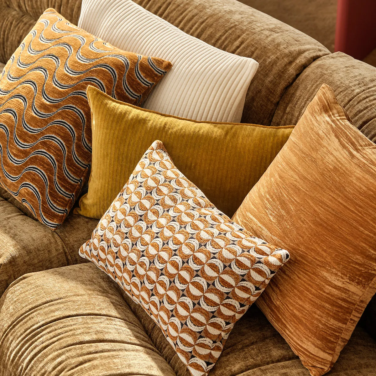 Housse De Coussin 45 X 45 Cm, En Velours Chenille, VILNIA — vue 3