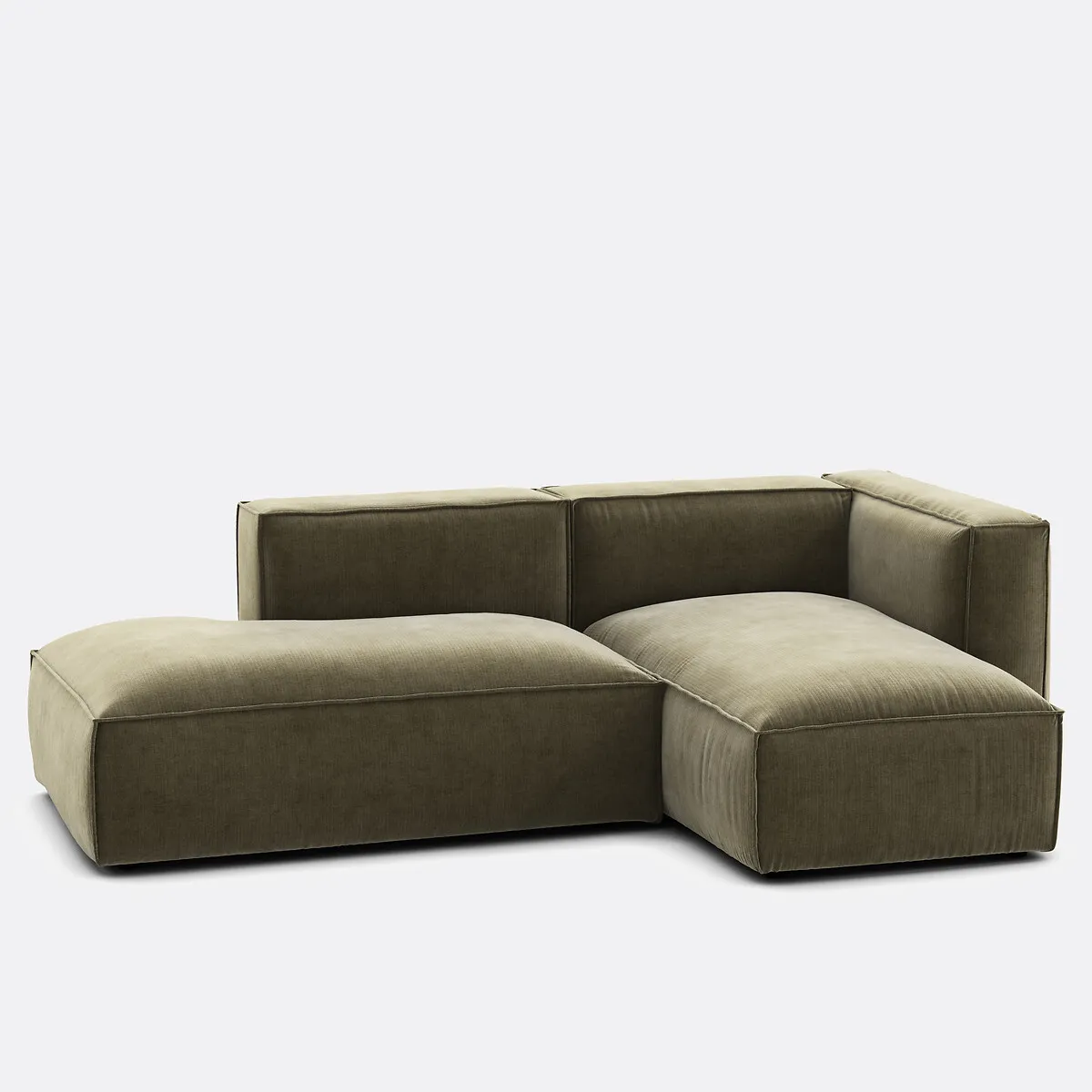 Canapé Modulable D'angle Droit, En Velours Côtelé Vintage, SEVEN — vue 3