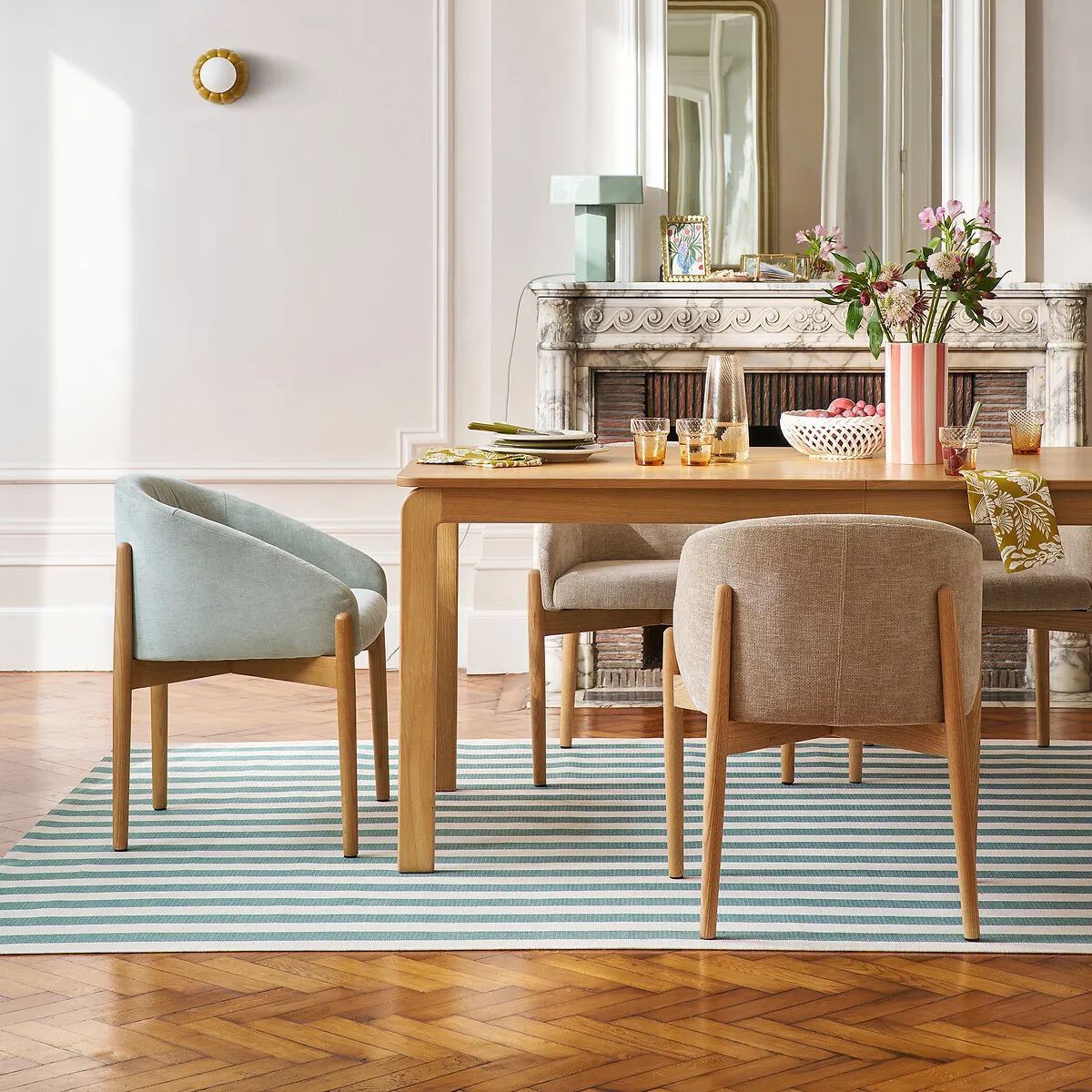 Fauteuil De Table En Tissu Texturé, BECA — vue 3