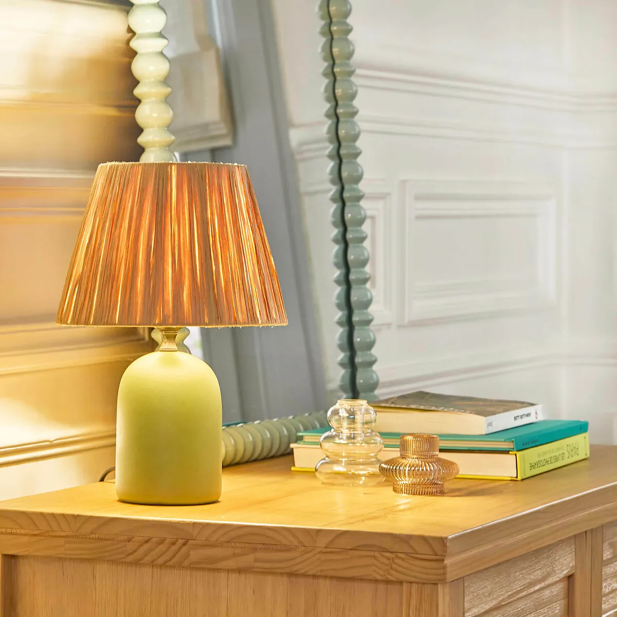 Lampe À Poser Céramique Et Raphia, Doblio — vue 3