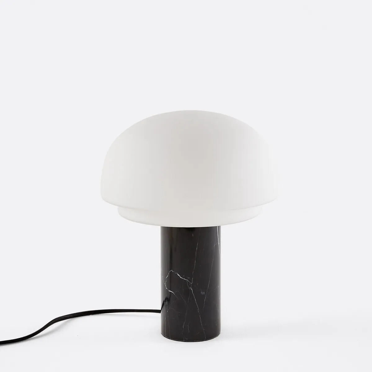 Lampe À Poser, En Verre Opalin Et Marbre, Hauteur 27 Cm, AGATHILDA