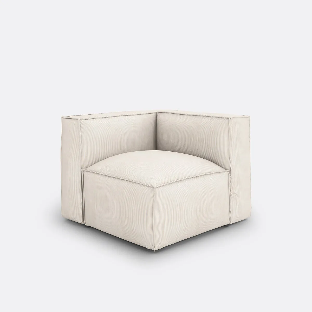 Elément D'angle Pour Canapé Modulable, En Velours Côtelé Fines Côtes, SEVEN