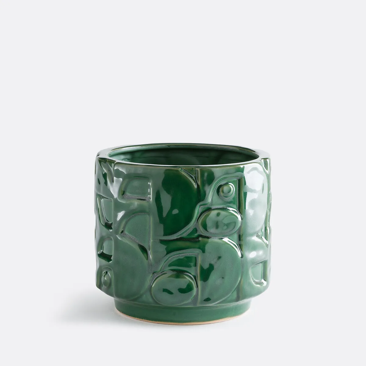 Cache-pot En Céramique Reliéfée, Diamètre 21 Cm, KYRIA
