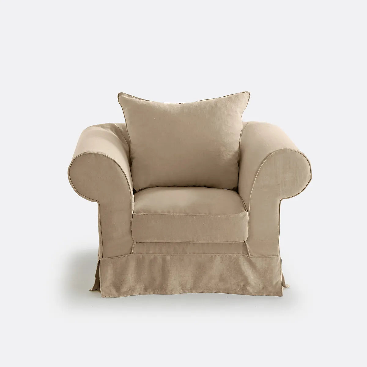 Fauteuil, Déhoussable, En Lin Épais, Confort Supérieur, ADELIA