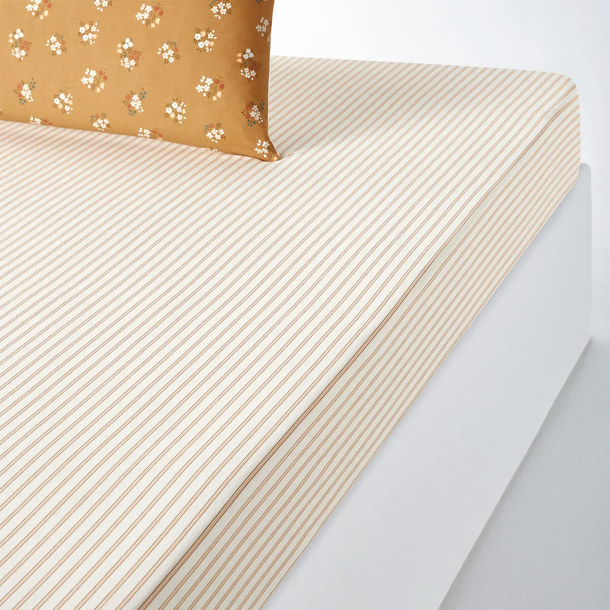 Drap-housse Coton Lavé Bonnet 30 Cm, Francine