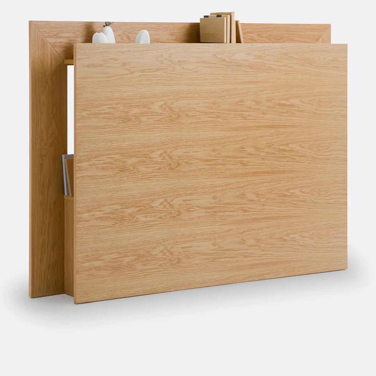 Tête De Lit Rangement, Plaqué Chêne, Essena