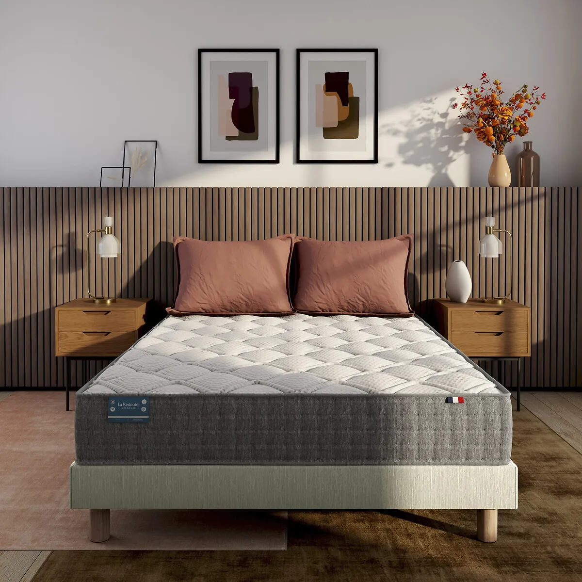 Ensemble Matelas Latex, 5 Zones, Soutien Très Ferme, Accueil Tonique Et Sommier