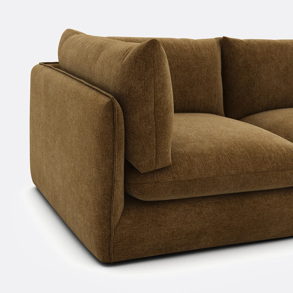 Canapé Modulable 3 Places Avec Pouf, En Polyester Chiné, MALO — vue 3