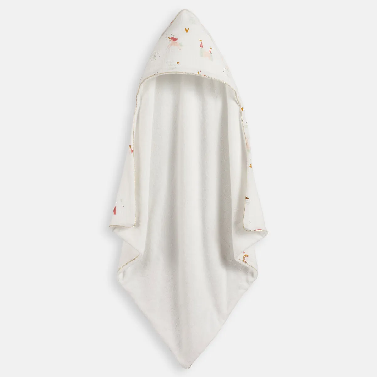 Cape De Bain En Gaze De Coton Et Éponge Bouclette 380g, CHATEAU LICORNE