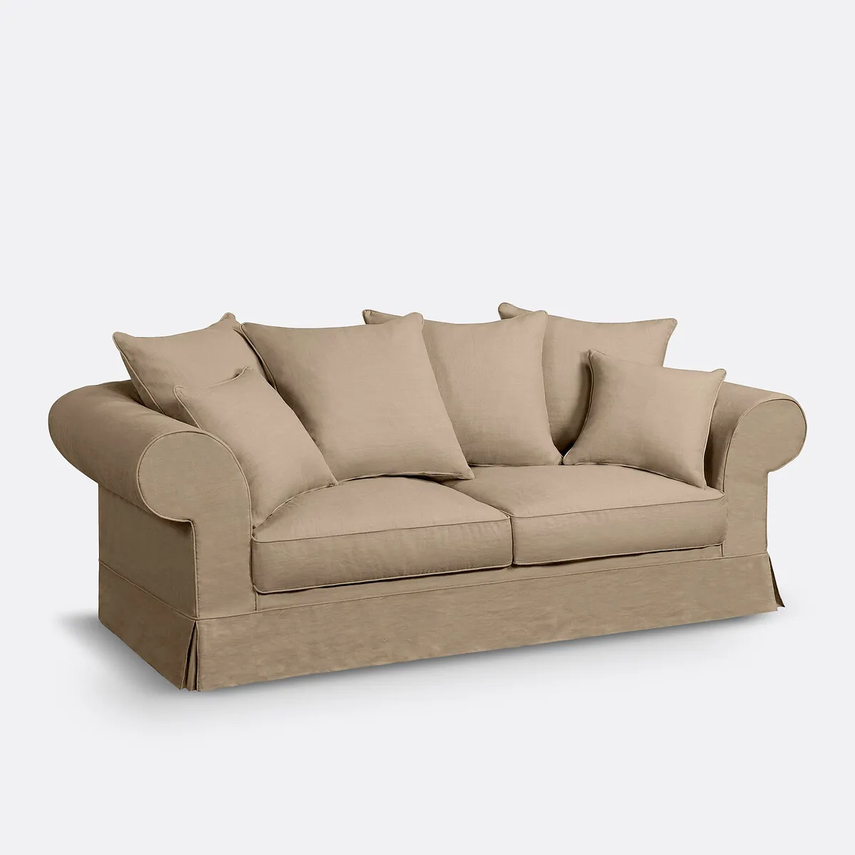 Canapé Convertible, 2 Ou 3 Places, Déhoussable, En Lin Épais, ADELIA — vue 3