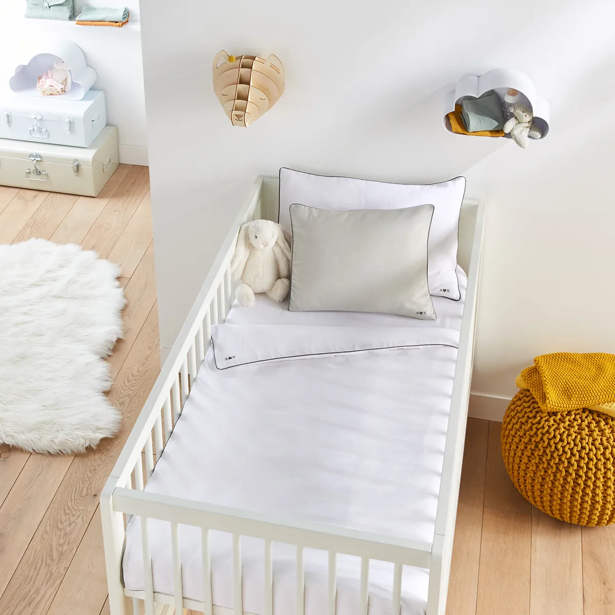 Lot De 2 Draps Housses Coton, Uni — vue 3
