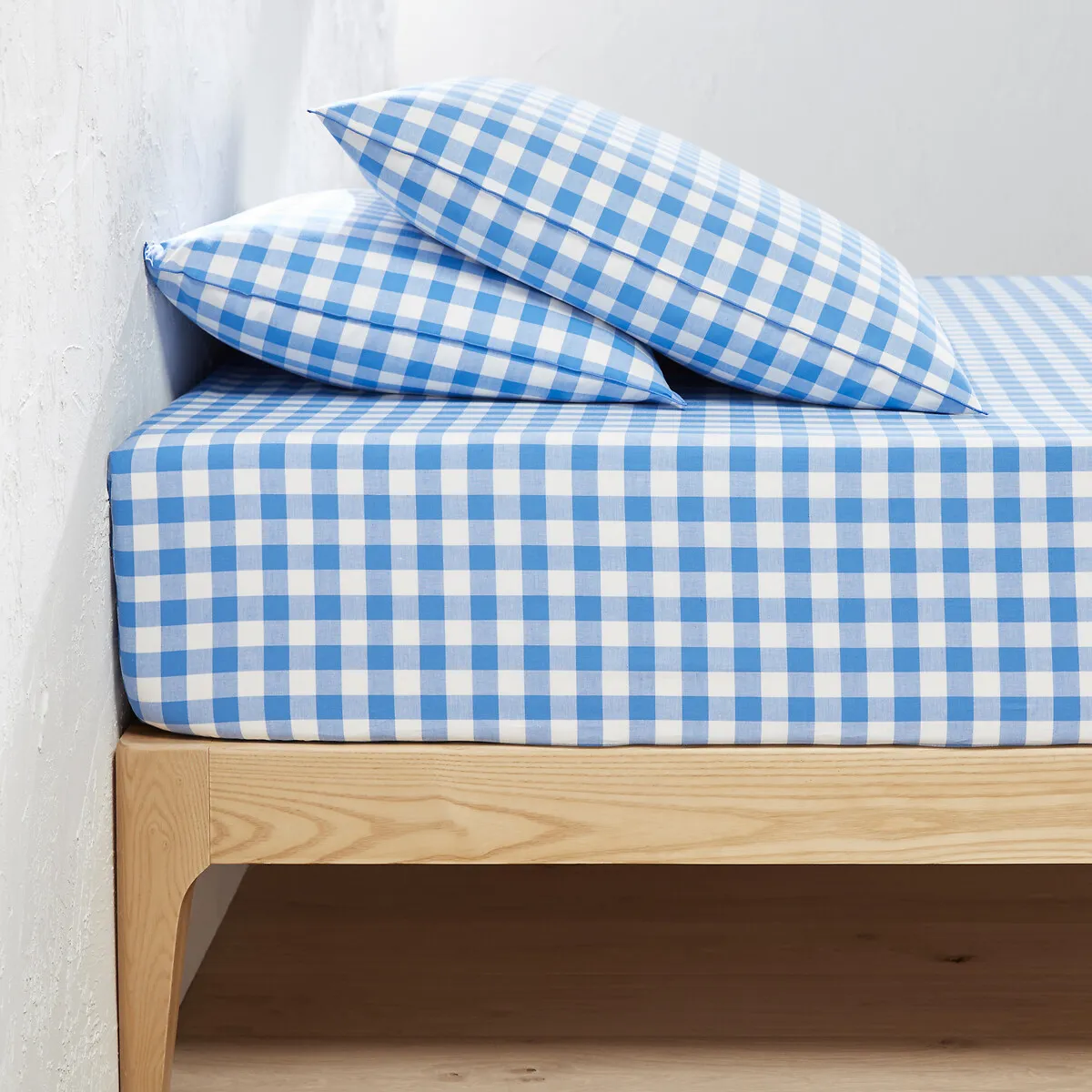 Drap Housse En Coton, Bonnet 30 Cm, Veldi Bleu