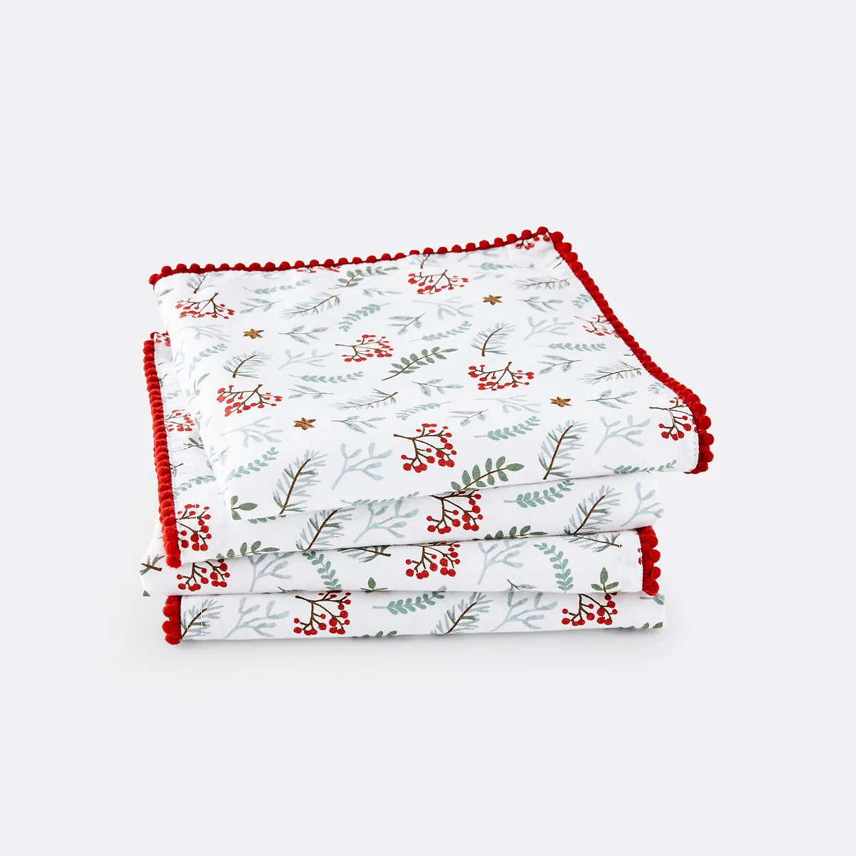 Lot De 4 Serviettes De Table, Winter Berry