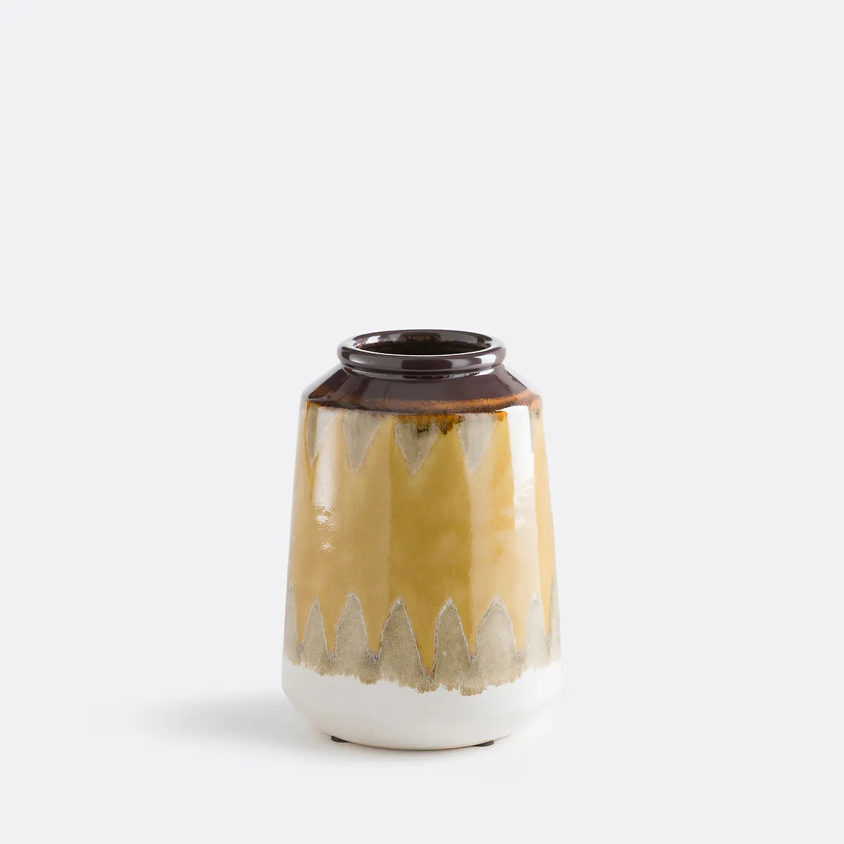 Vase Jaune En Céramique, Hauteur 21 Cm, ZIA