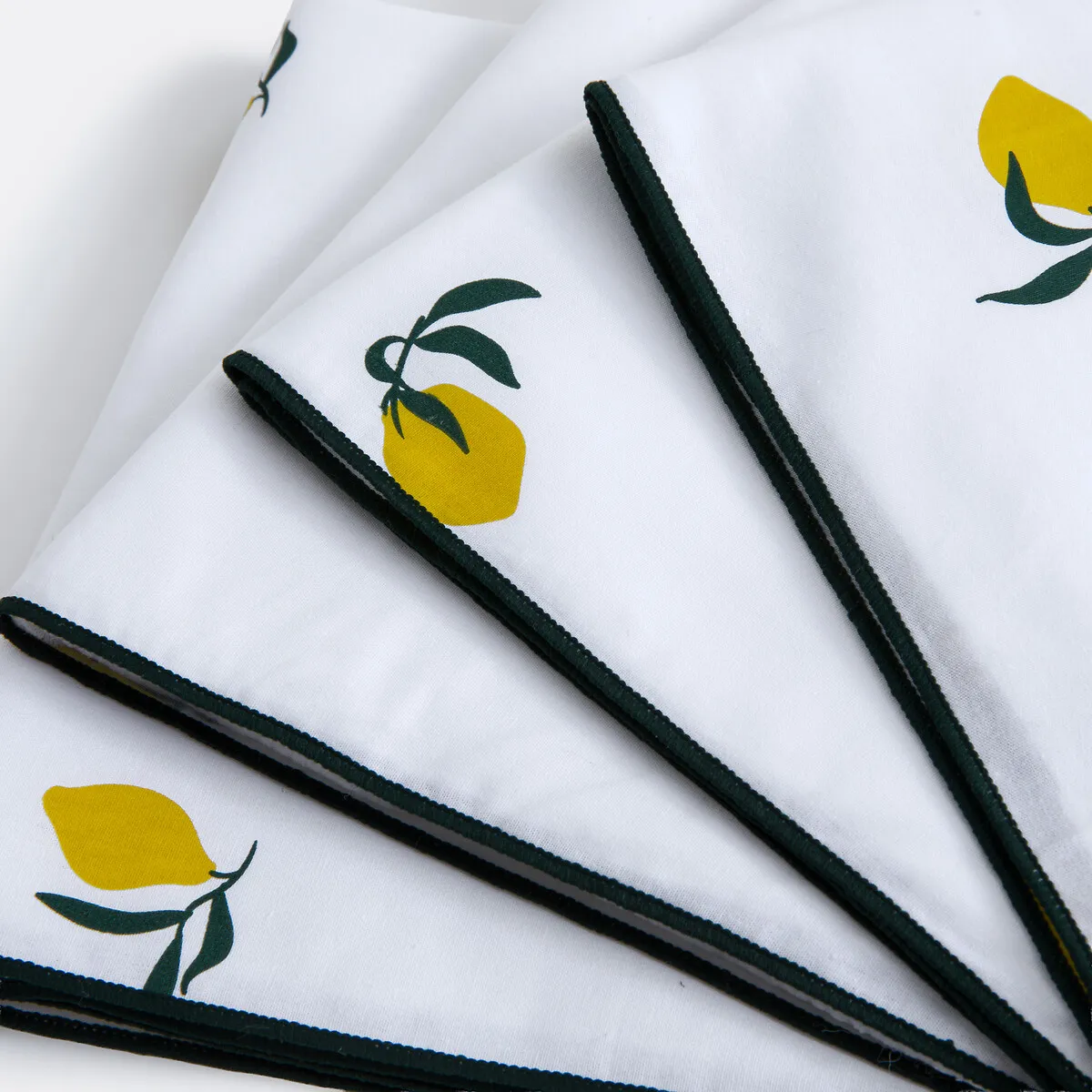 Lot De 4 Serviettes De Table Imprimées En Coton, CITRON — vue 3