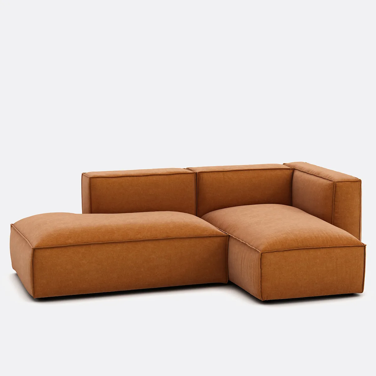 Canapé Modulable D'angle Droit, En Velours Texturé, SEVEN — vue 3