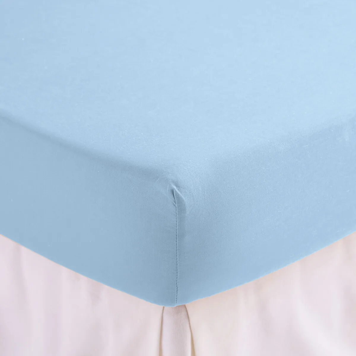 Drap-housse Enfant Uni, En Coton Lavé, Bonnet 30 Cm, KUMCO — vue 3