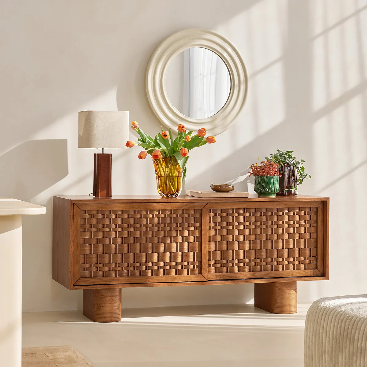Lampe À Poser En Céramique Et Lin, BIMO — vue 3