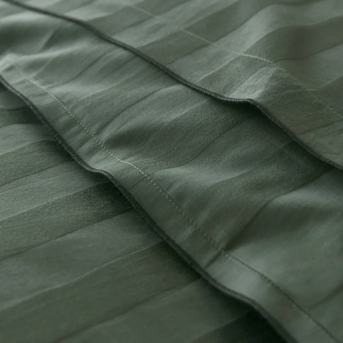 Housse De Couette En Satin De Coton Lavé, 118 Fils, Victor Rayé — vue 3