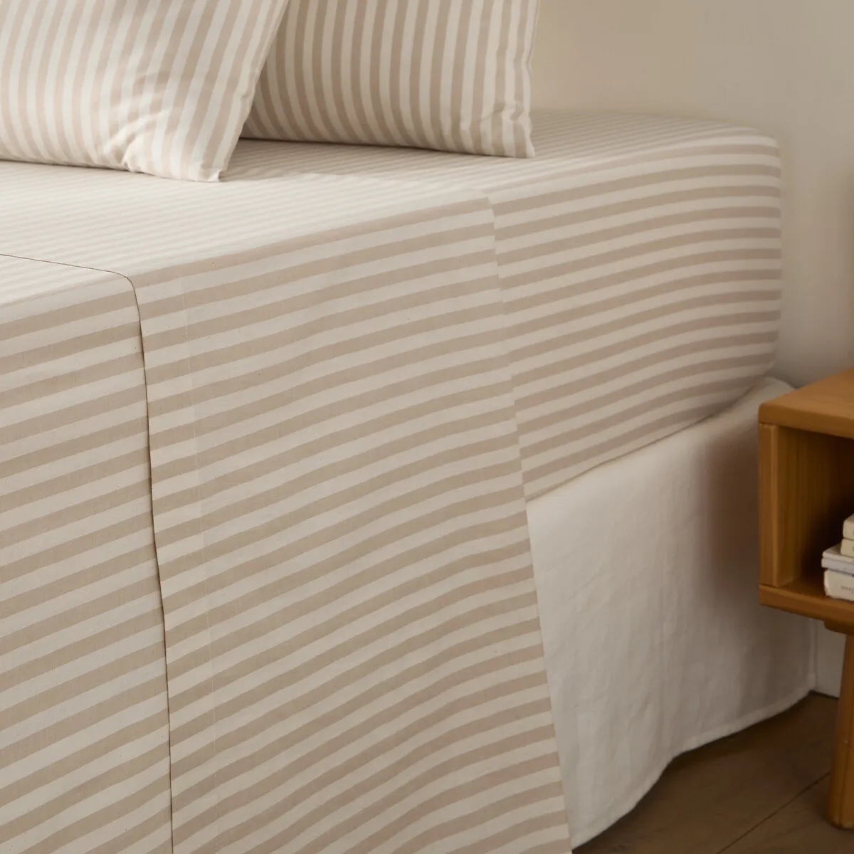 Drap Plat En Coton, SOIZIC BEIGE