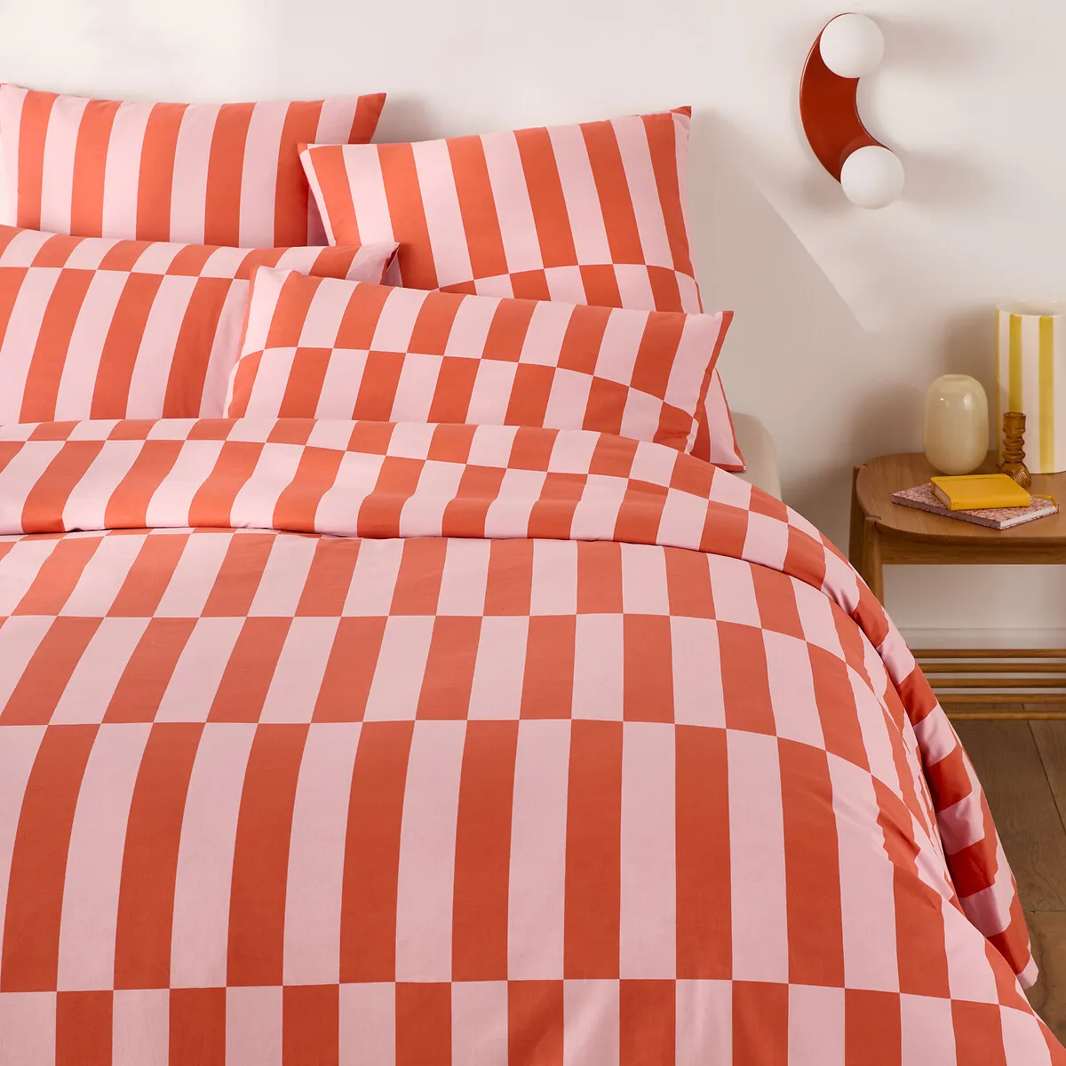 Housse De Couette 50% Coton Recyclé, TABAKA ROUGE