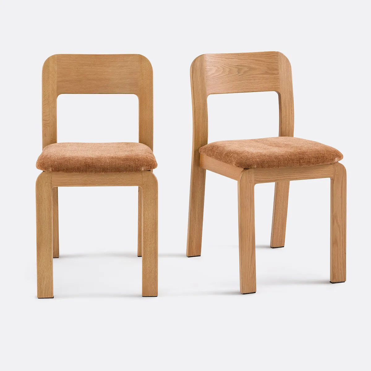 Lot De 2 Chaises Rembourrées En Chêne Massif Talet