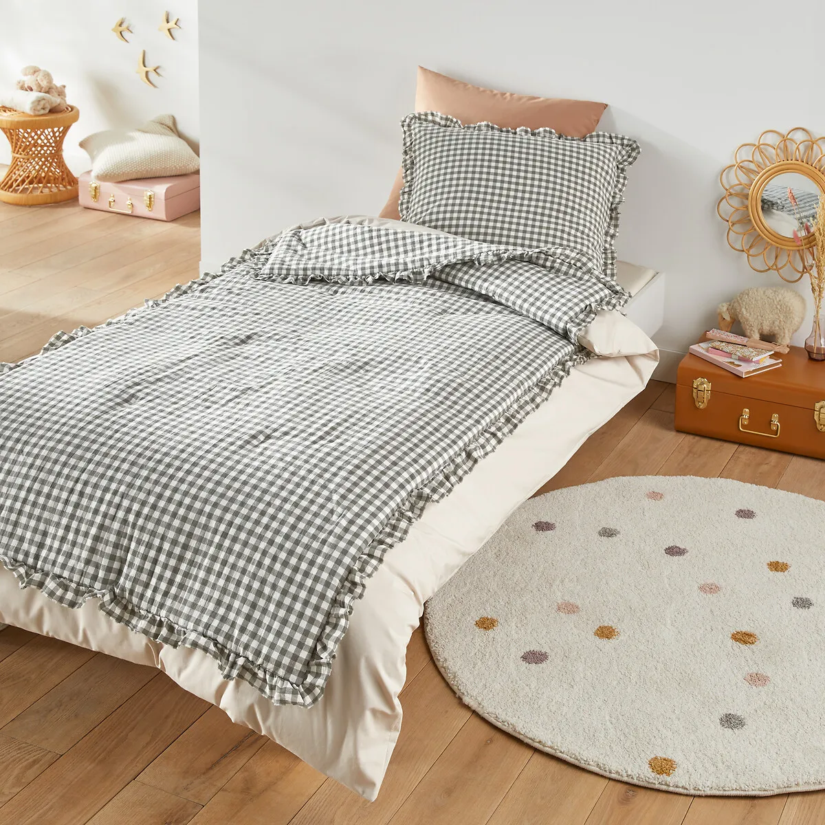 Edredon Enfant Matelassé Coton Vichy, Georgette