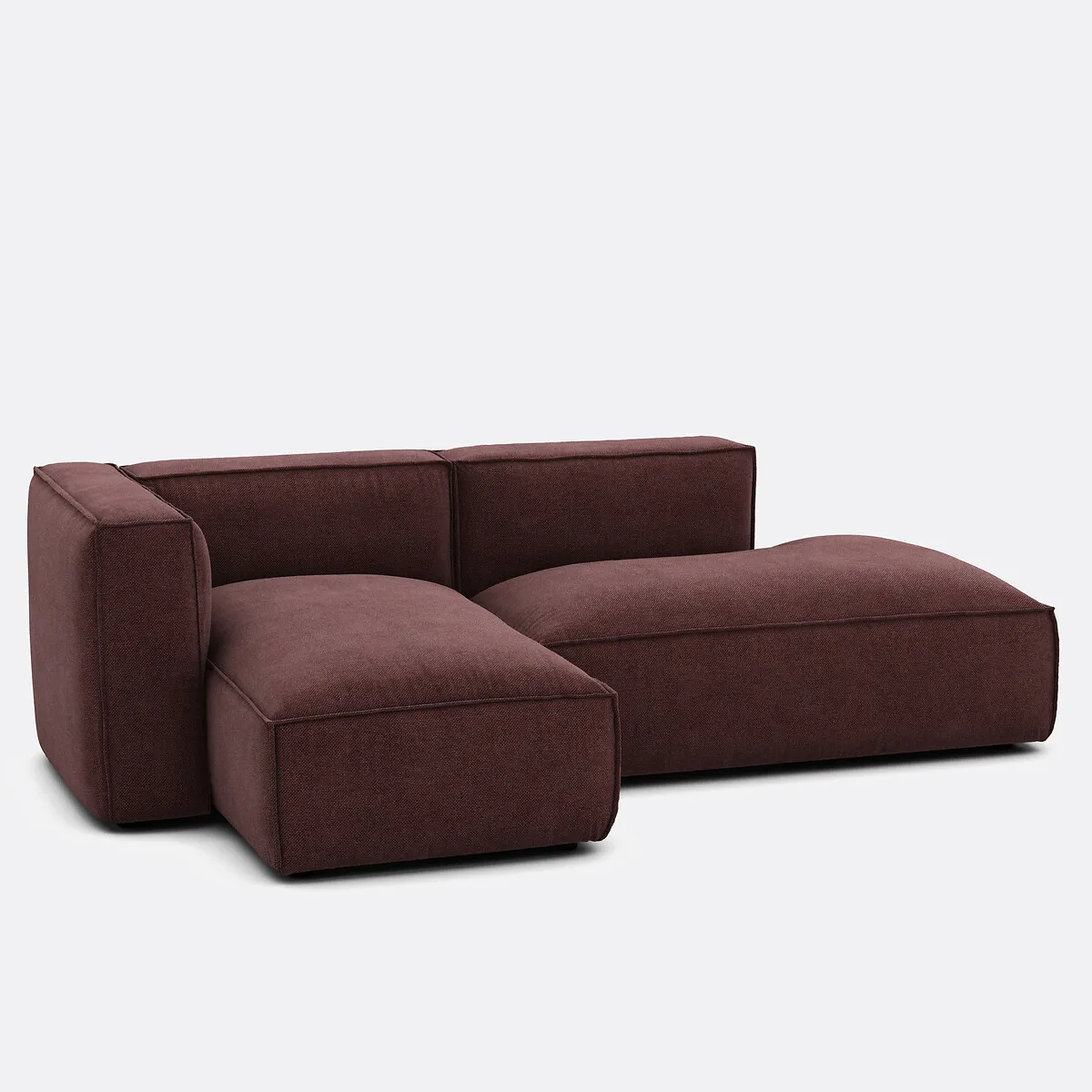 Canapé Modulable D'angle Gauche, En Tissu Texturé, SEVEN — vue 3