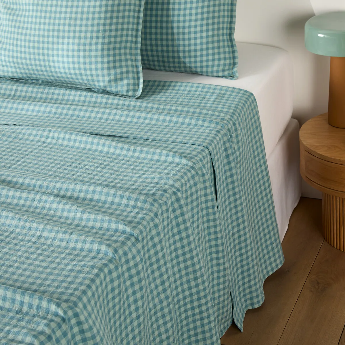 Drap Plat En Lin Lavé, ACÉLIE BLEU — vue 3