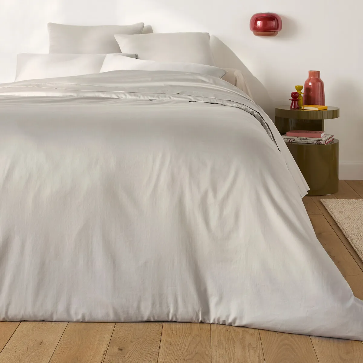 Taie De Traversin Unie En Satin De Coton, 153 Fils, Opale — vue 3