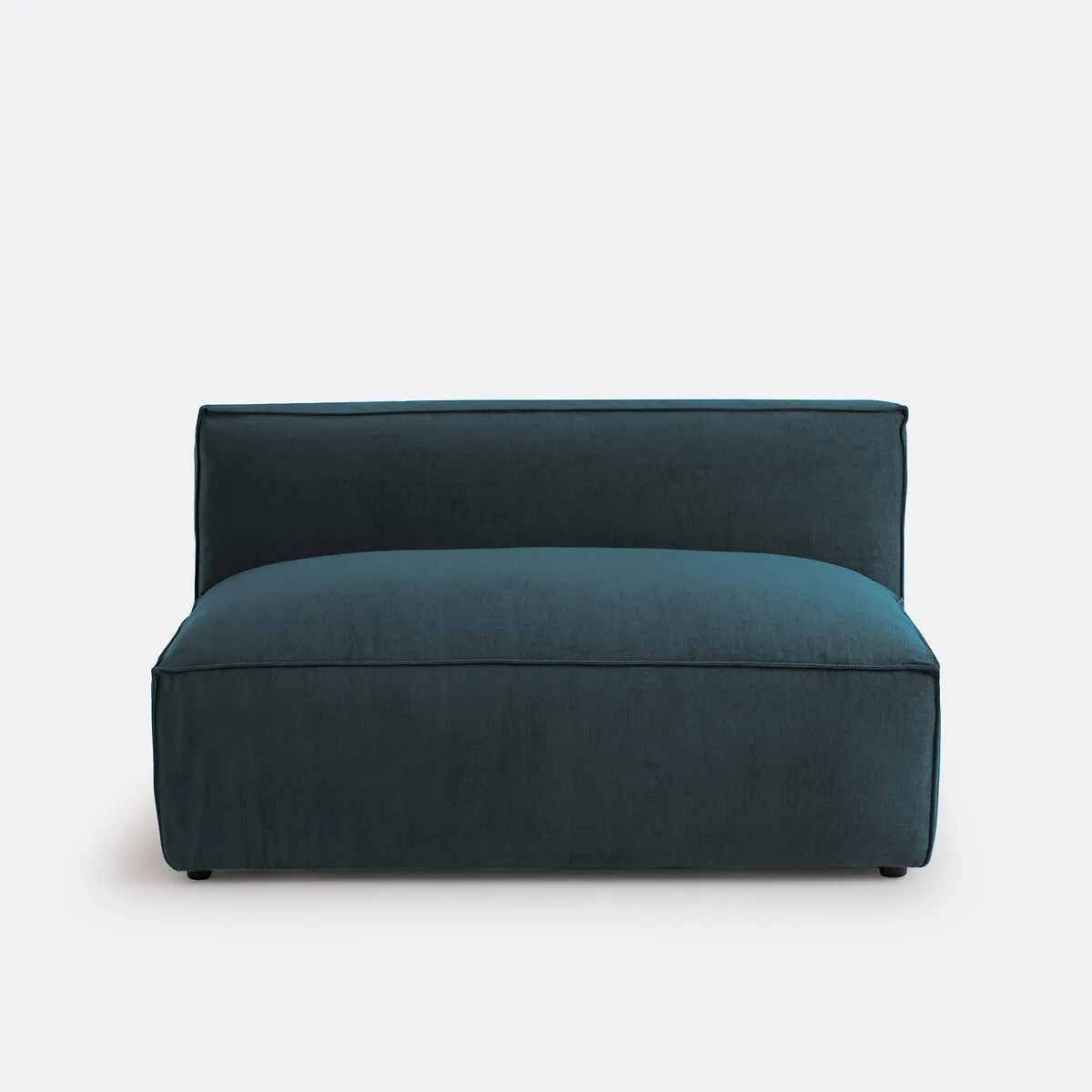 Elément Banquette Pour Canapé Modulable, 2 Places, En Velours Texturé, SEVEN
