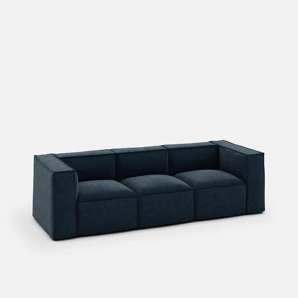 Canapé Modulable, 3 Places, En Velours Texturé, SEVEN — vue 3
