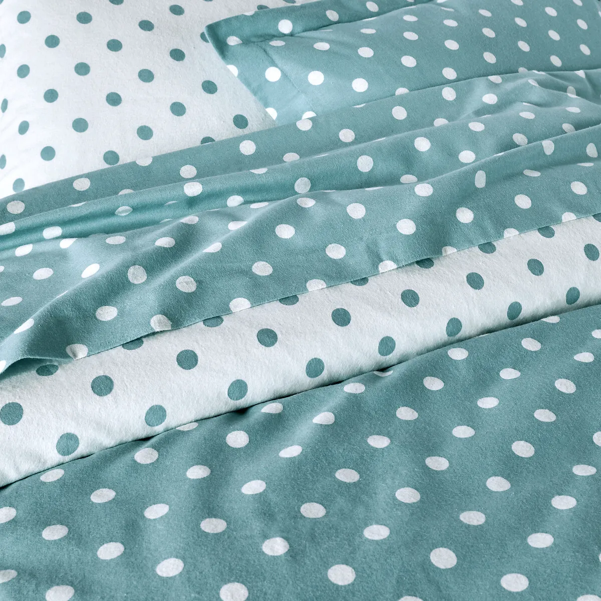Housse De Couette Flanelle Imprimée Pois, Clarisse — vue 3