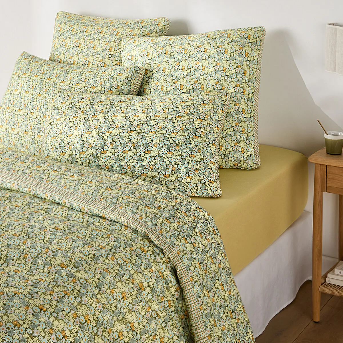 Housse De Couette En Coton Et Lin Lavé, Imprimé Fleurs, DALINA