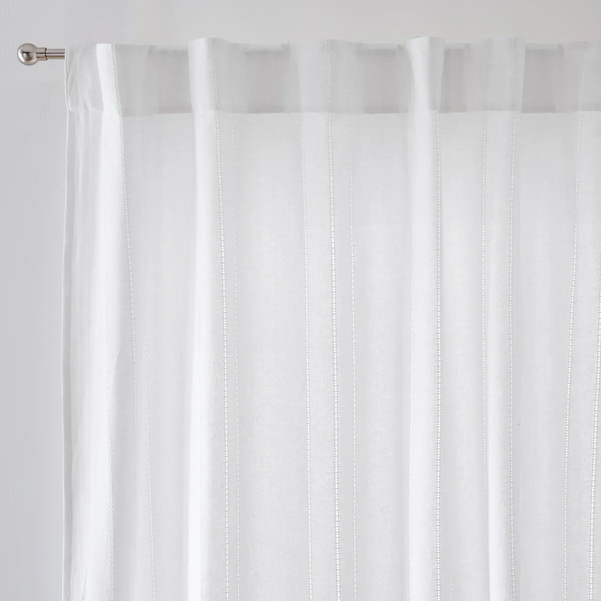 Rideau En Coton Uni Ajouré, Pattes Cachées, LINO