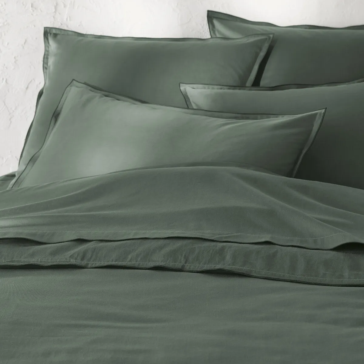 Housse De Couette De Satin De Coton Lavé, 118 Fils, Victor Uni — vue 3