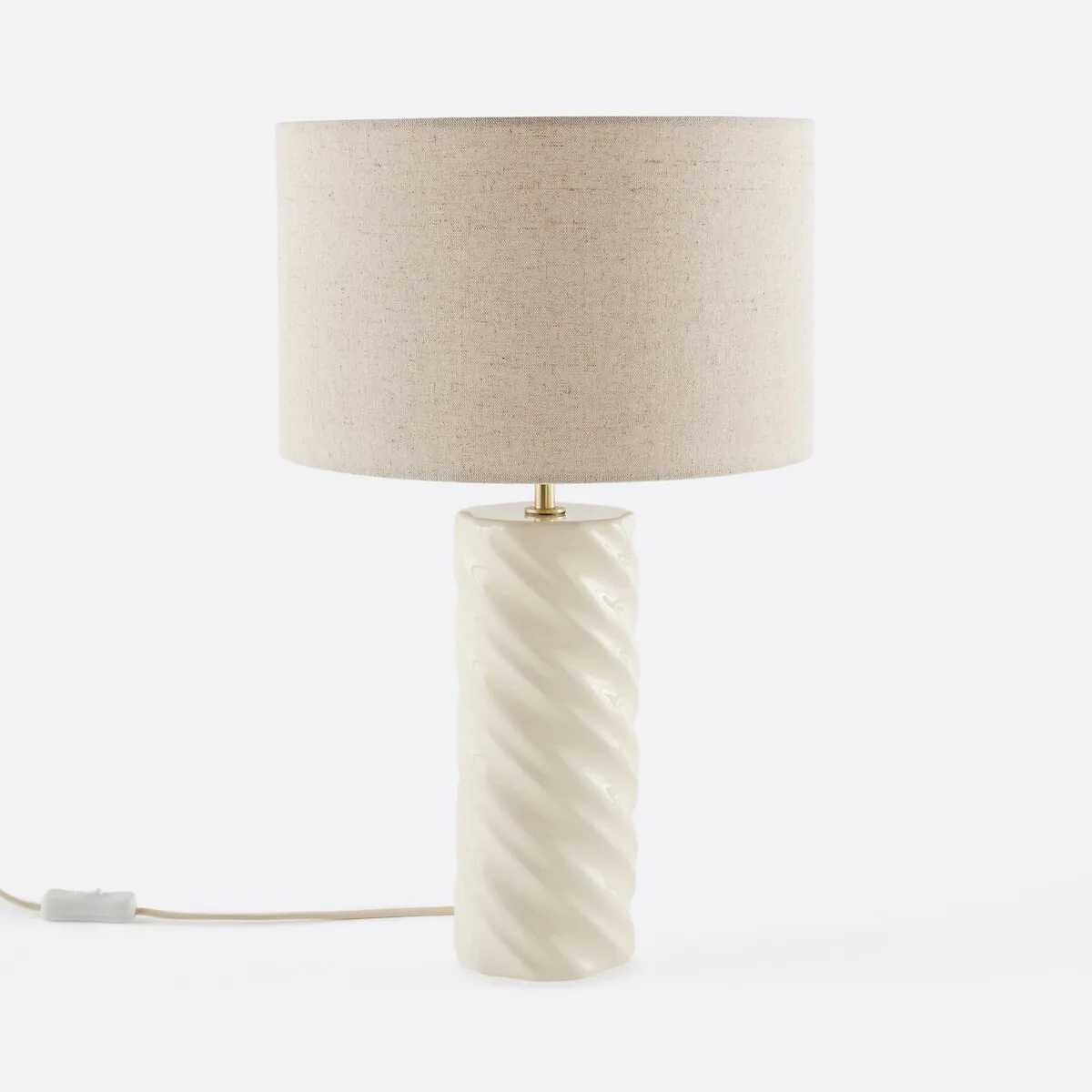 Lampe À Poser Céramique Et Lin, Dehen