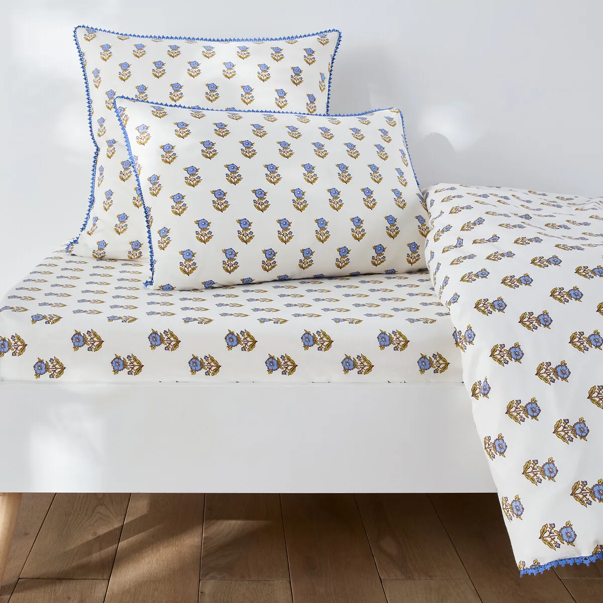 Drap-housse Enfant, En Coton Lavé, Imprimé Fleurs, DIMANI