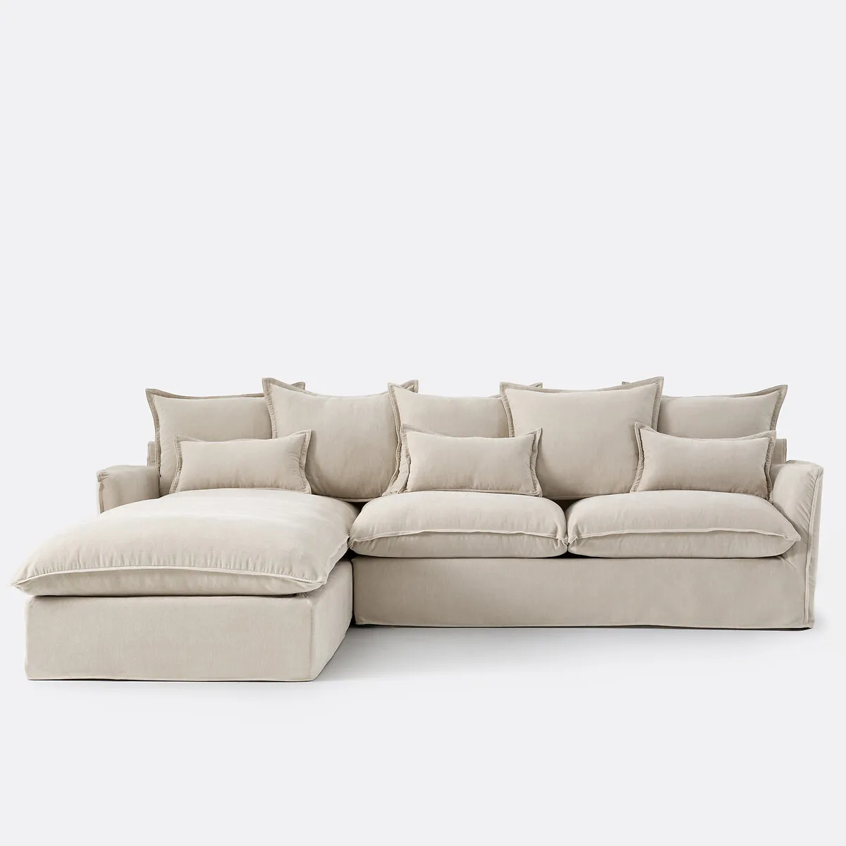 Canapé D'angle Gauche, Déhoussable, 4 Places, En Polyester Chiné, ODNA