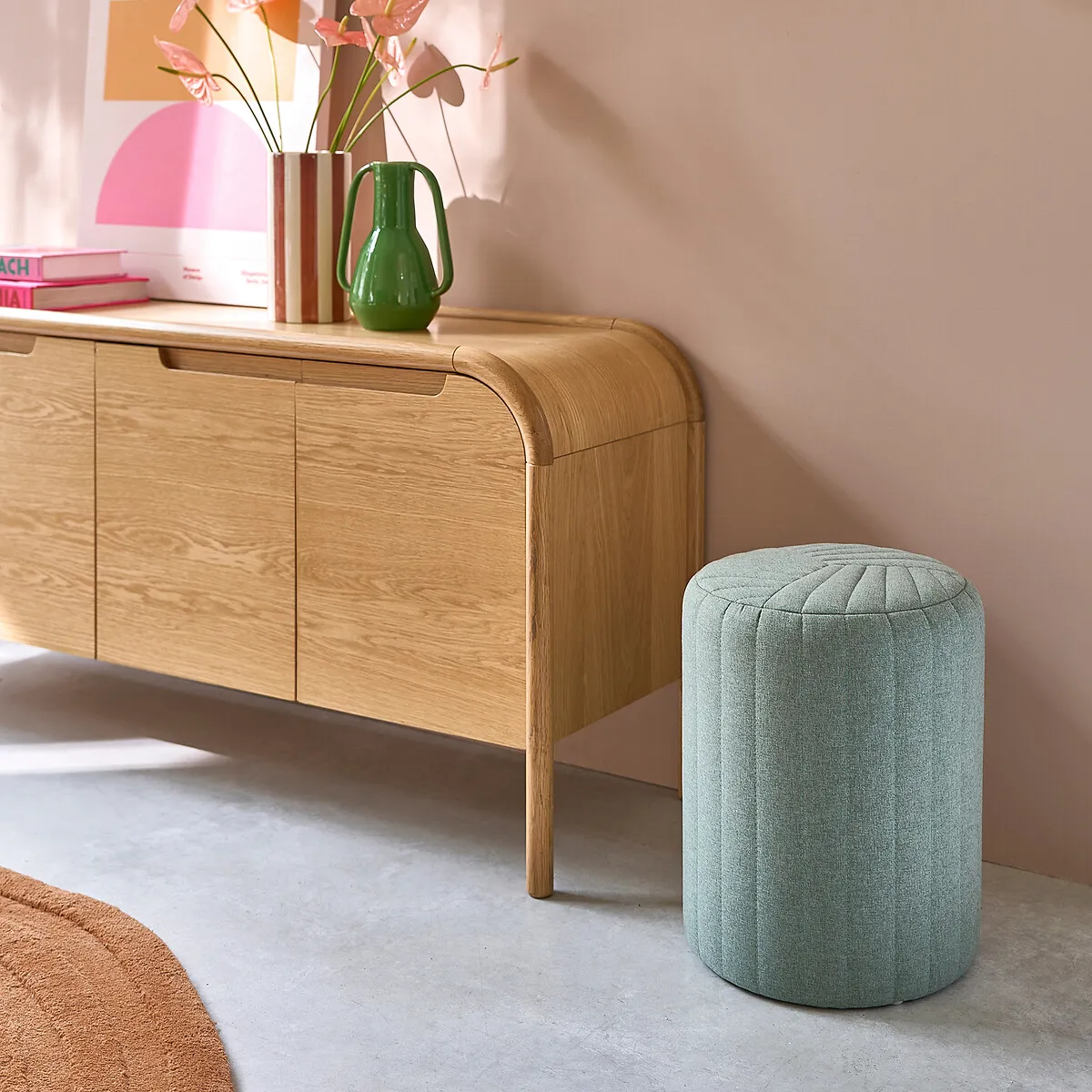 Pouf Cylindrique Surpiqué, Jimeo — vue 3